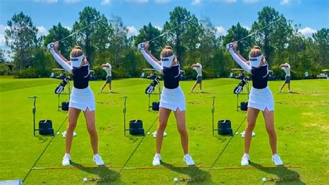 nelly korda slow motion iron swing face on